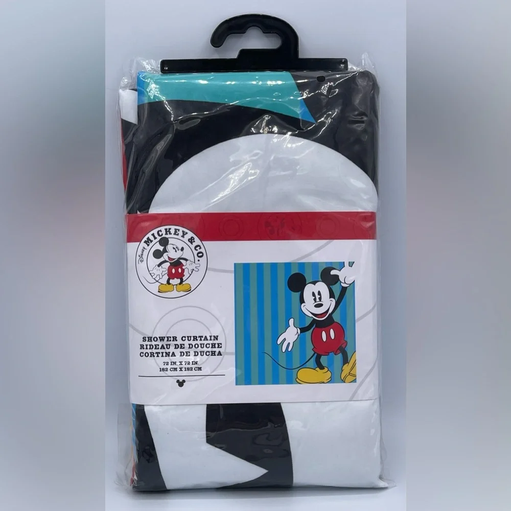 Disney Parks Mickey Mouse Shower Curtain Mickey & Co. New With‎ Tag 72” X 72”